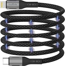 Maxlife MXUC-11 magnetisk USB-C / Lightning-kabel 1m 27W Svart