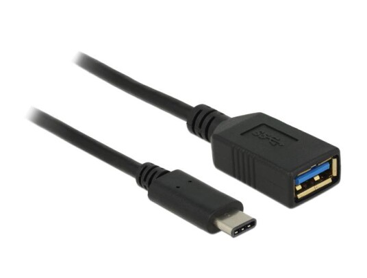 Delock USB 3.1 Gen 1 Type-C til USB A Adapter 15 cm Svart Delock USB 3.1 Gen 1 Type-C til USB A Adapter 15 cm Svart