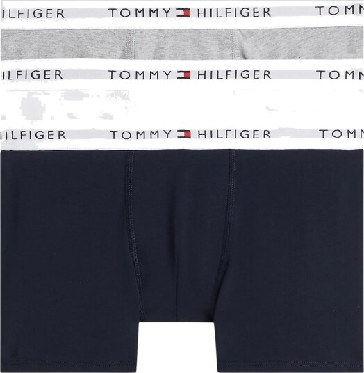 Tommy Hilfiger Boxershorts 3 pack Grey Htr/White/Navy Blue Tommy Hilfiger 4 5 år (104 110) Boxershorts Grå Hvit Marineblå