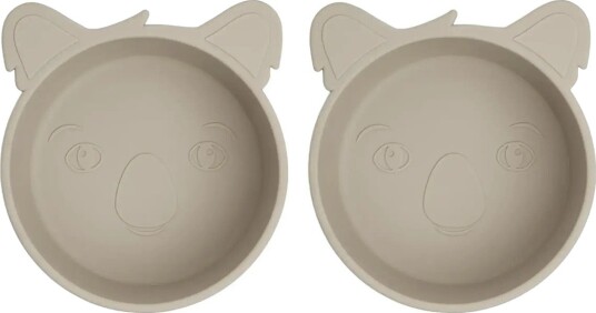 Nuuroo Alex Silicone Deep Plate 2 Pack Koala   Beige   ONE SIZE