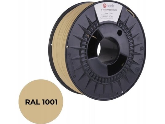 Trykkstreng (Filament) C-Tech Premium Line, Petg, Beige, Ral1001, 1,75 Mm, 1 Kg