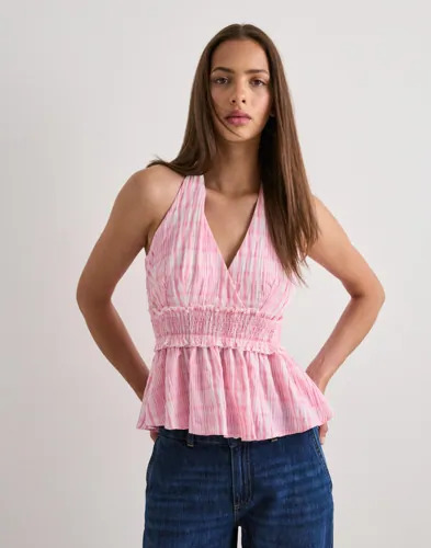 Vero Moda   Rosa   Vmandie Halterneck Check Top Wvn