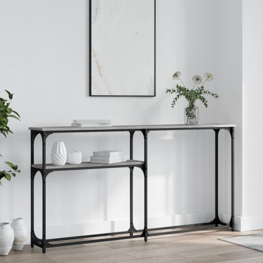 Konsollbord grå sonoma 145x22,5x75 cm konstruert tre 8720845420499
