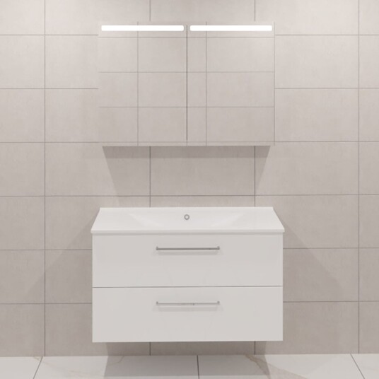 Dansani Mido+ Møbelpakke Servantskap med Servant Hvit Matt / 100cm Top Speilskap