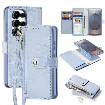 Dux Ducis Samsung Galaxy S26 Ultra Lawa lommebokveske i lær med magnetisk deksel Babyblå