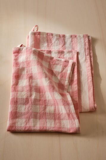 Jotex Kjøkkenhåndkle i Linmiks 2pakke Rosa SANNE 212921902136