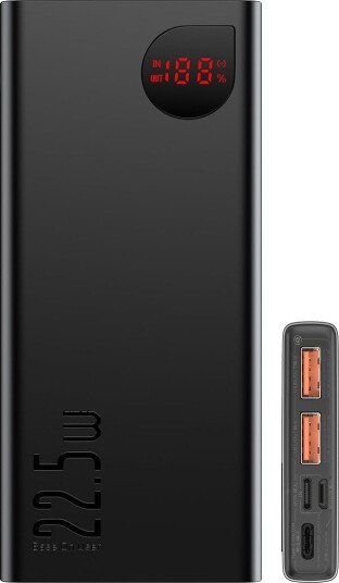 Baseus Adaman Metal 10000mAh Powerbank med 22,5W hurtiglading - Svart Baseus Adaman Metal 10000mAh Powerbank med 22,5W hurtiglading - Svart