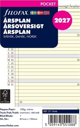 Årsplan Pocket 2027 Svensk/Dansk/Norsk
