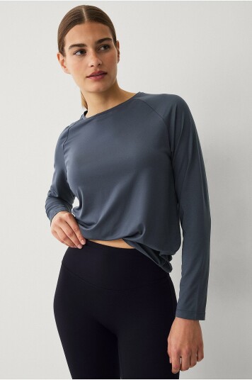 Ellos STUDIO   Treningstopp Loose Top Core LS   Grå