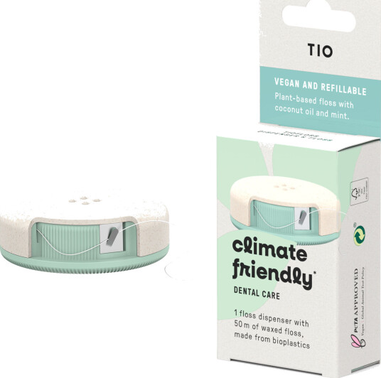 Tanntråd uten PFAS + Dispenser Tio Plantebasert Vegan