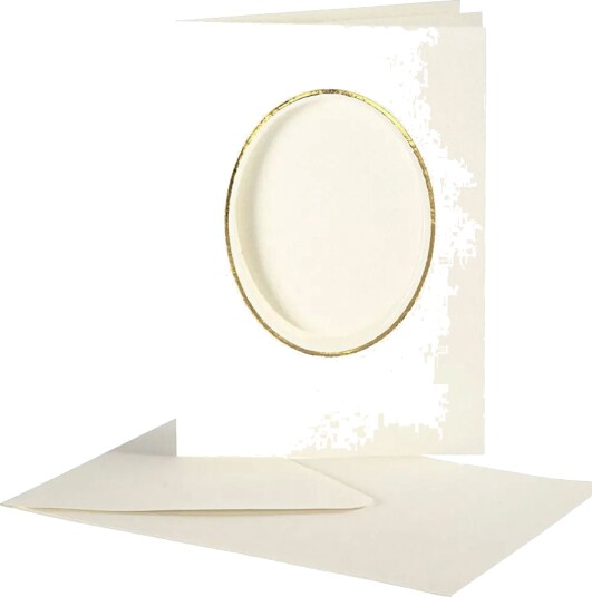 Cc Hobby Passepartoutkort med konvolutt Oval Gull 10-pakning 23724