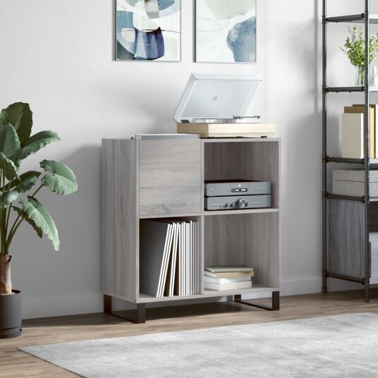 Hifi benk grå sonoma 84,5x38x89 cm konstruert tre Hifi benk grå sonoma 84,5x38x89 cm konstruert tre