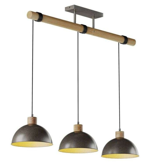 Lindby Holgar hengelampe tre, metall, 3 lyskilder