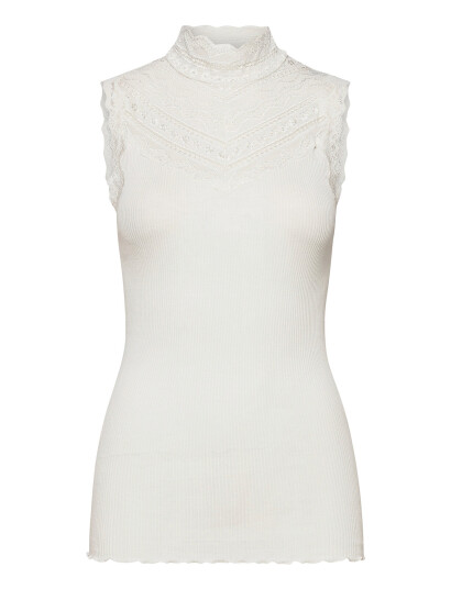 Rosemunde Rwbenita Silk Sl Turtleneck Lace To - White - L