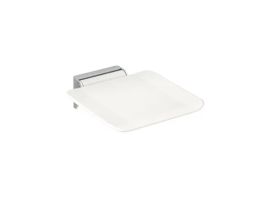 HEWI dusjsete hengslet For vegg børstet stål/signalhvit HEWI dusjsete hengslet For vegg børstet stål/signalhvit