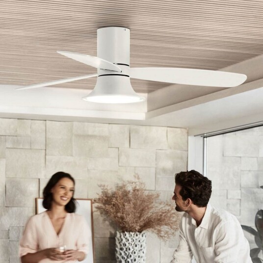 Flusso takvifte med lys hvit Ø 132 cm stillegående – Beacon Beacon Lighting Flusso dimmbar Hvit Stue Tre Moderne 33 Hvit