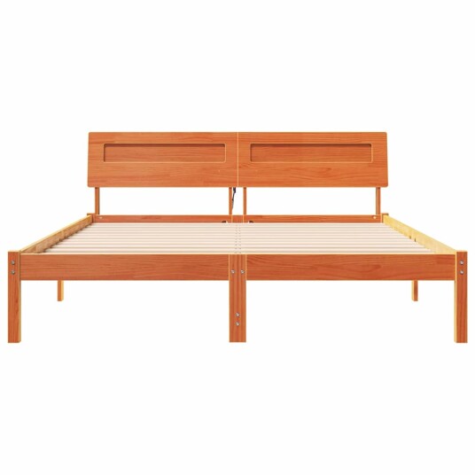  Sengestamme med hodegjerde Voksbrun 160 x 200 cm Heltre furu