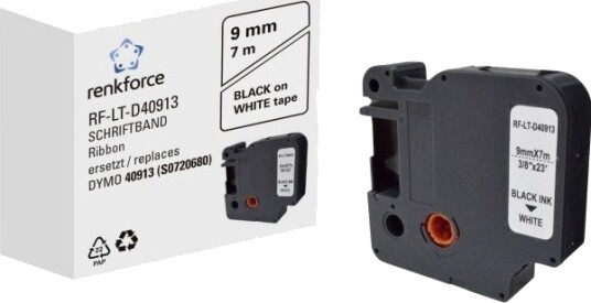 Renkforce Rf 6027852 Svart På Hvitt Permanent Akryl Kontinuerlig Etikett D1 Sort Dymo