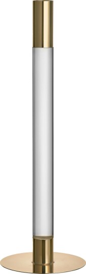 Orrefors Lumiere lysestake 32 cm, gull/glass