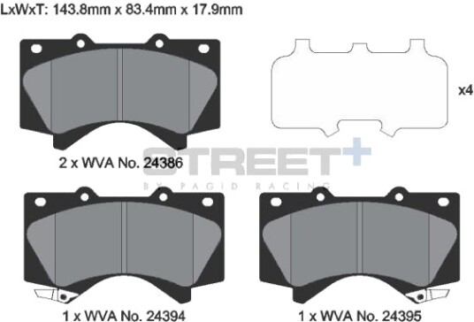 PAGID Racing T8070SP2001 Bremseklosser PAGID Racing T8070SP2001 Bremseklosser