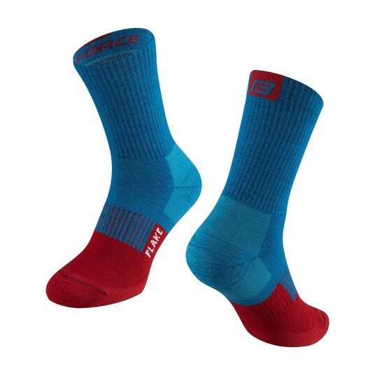 Force Flake Merino Vinterstrømper blå/rød