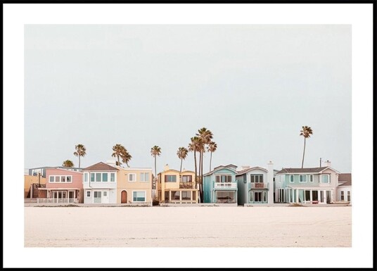 Colorful Beachfront with Palm Trees Plakat Plakat / 50x70cm Colorful Beachfront with Palm Trees Plakat Plakat / 50x70cm