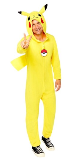 Pokemon Pikachu kostyme voksen one size fits most heldrakt med hette Pokemon Pikachu kostyme voksen one size fits most heldrakt med hette