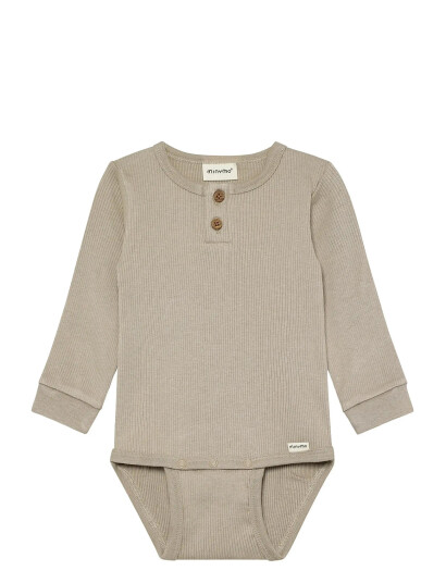 Minymo Body Ls Rib Beige 74