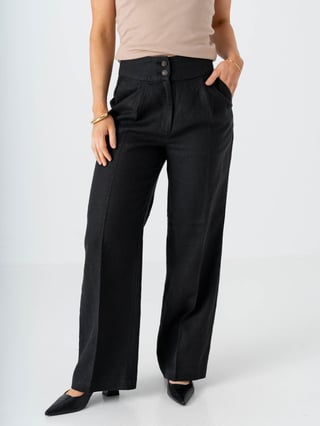 Comprimé Linnen Pant Sort 44