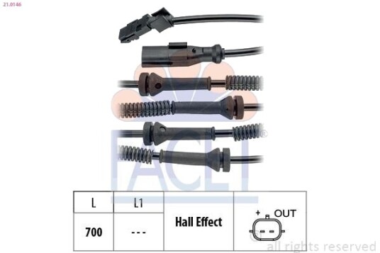 FACET 21.0146 Sensor, ABS FACET 21.0146 Sensor, ABS