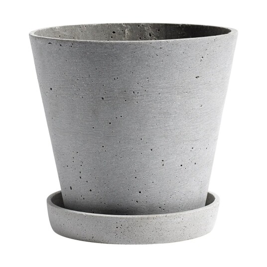 HAY Flowerpot with saucer krukke L Ø17.5 cm Grå HAY Flowerpot with saucer krukke L Ø17.5 cm Grå