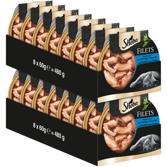 Sheba Fine Fileter 16 X 60 G Kylling Med Tunfisk