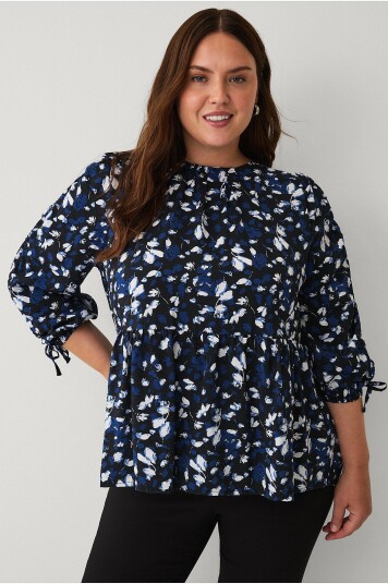 Ellos Plus collection Bluse med peplum Blå
