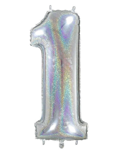 IPK Number Foil 1 Hologram Silver 70 Cm   Silver   0