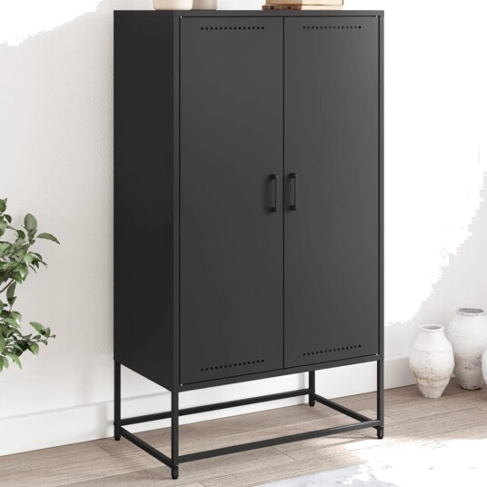Highboard svart 68,5x38,5x123,5 cm stål 8721102633775