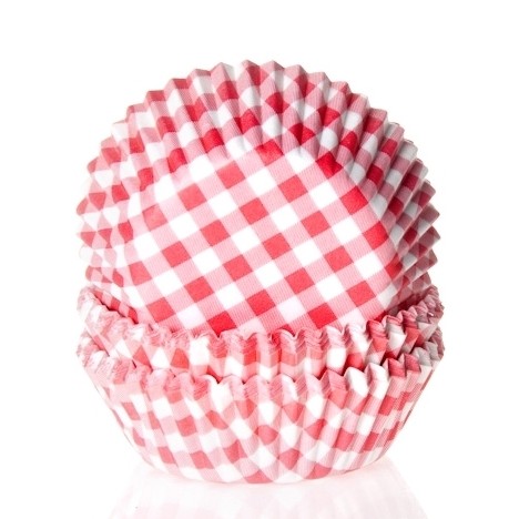 House Of Marie Muffinsformer Gingham Rød  Pk/50 | Slikkepott.No