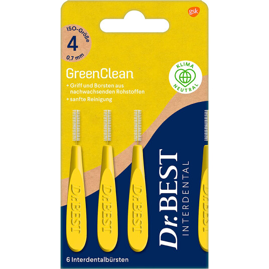 Dr. Best Gap børster GreenClean 0,70 mm. ISO 4 GUL Dr. Best Gap børster GreenClean 0,70 mm. ISO 4 GUL