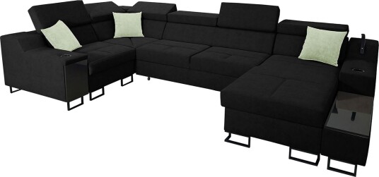 5 seters Sovesofa Høyre Svart 5 seters Sovesofa Høyre Svart