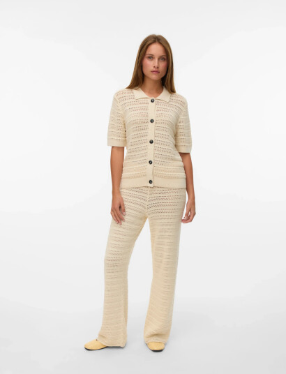 Vero Moda Vmhayley 2/4 Poloneck Cardigan Boo Cream XL