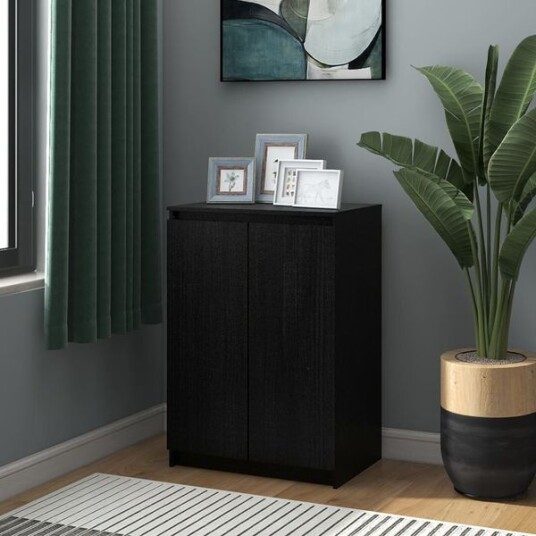 Skap 60x36x84 cm heltre furu - sort
