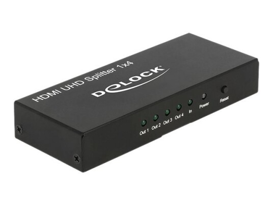 Delock Hdmi Uhd Splitter 1 X Hdmi In > 4 X Hdmi Out 4K - Video/Lyd-Splitter - 4 X Hdmi - Stasjonær Delock Hdmi Uhd Splitter 1 X Hdmi In > 4 X Hdmi Out 4K - Video/Lyd-Splitter - 4 X Hdmi - Stasjonær