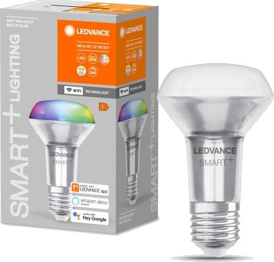 Ledvance Smart+ Wifi E27 reflektorpære, fargeendring + justerbar hvit