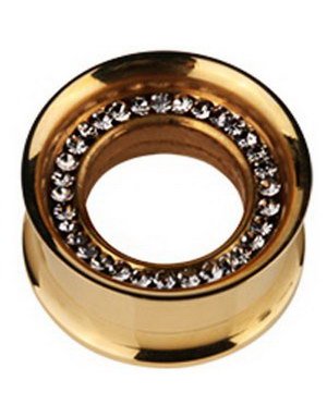 Aab Circle Of Diamonds Gullfarget Piercing Tunnel Strl 18 mm Aab Circle Of Diamonds Gullfarget Piercing Tunnel Strl 18 mm