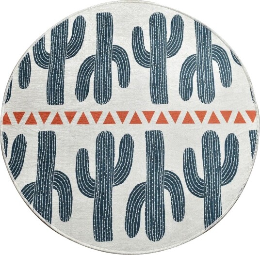 Rund Matte Happy Cactus (100) - Flerfarget/Fløyel