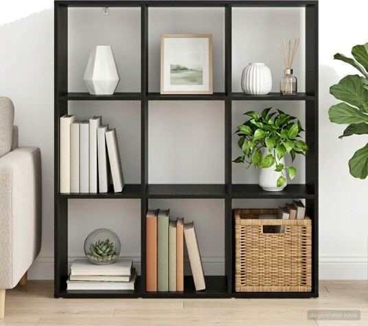 vidaXL Bokskap 102 x 29 x 103,5 cm Konstruert tre Svart eik