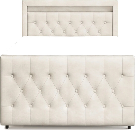 Franco Light komplett sengesett med oppbevaring LED-belysning 120x200 cm - Beige