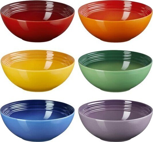 Le Creuset Rainbow dyp tallerken 16 cm 6 stk Le Creuset Rainbow dyp tallerken 16 cm 6 stk