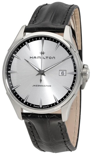 Hamilton Herreklokke H32451751 Jazzmaster Sølvfarget/Lær Ø40 mm