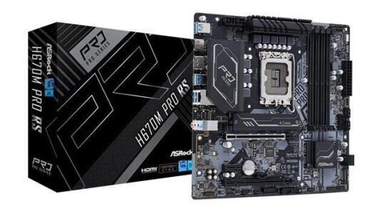ASRock H670M Pro RS Micro-ATX Hovedkort LGA1700 DDR4 med H670 Chipset ASRock H670M Pro RS Micro-ATX Hovedkort LGA1700 DDR4 med H670 Chipset