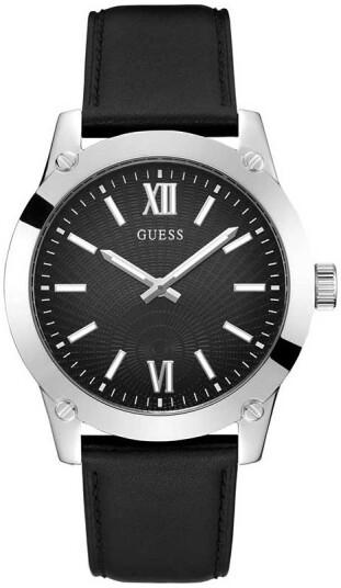 Guess Herreklokke GW0628G1 Crescent Sort/Lær Ø44 mm
